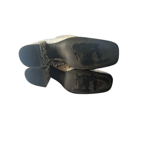 Scotch &Soda Maison Scotch Snake Print Block Heel Boots SZ 10 (Zip Back ) - Picture 7 of 7